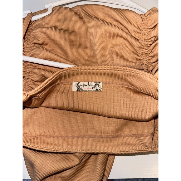 Intimately free people tan touched ribbed body suit size small - Picture 2 of 5